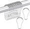 Mabor 12 Stück Metall Duschvorhang Haken Rostfreie Duschvorhang Ringe Duschvorhangringe Duschringe mit Gleitsystem für Duschvorhangstange Kleiderstange(7,7 x 4cm)