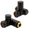 Black Standard Dual Fuel Valves Set for Radiators Towel Rails (Pair)