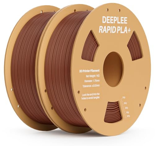 DEEPLEE Rapid PLA Plus Filament 1.75mm, High Speed 3D Drucker Filament up to 600mm/s, PLA+ Filament Maßgenauigkeit +/- 0.02 mm für die meisten FDM 3D Drucker, Braun 2KG