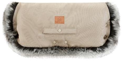 MayLily - Winter Pram Hand Muff - Pram Hand Warmer - Gloves - Hand Muff - Breathable Pram Muff - Waterproof - Windproof - Universal Size (Beige)