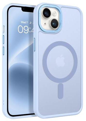 GaoBao für iPhone 14 Hülle, Handyhülle iPhone 14 [Kompatibel mit MagSafe] Durchscheinende Matte Magnetische Stoßfeste Anti-Fingerabdruck Schutzhülle Handyhülle für 6.1 Case, Hellblau