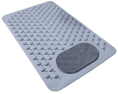 Dreuhuing rutschfeste Badewannenmatte, Fußschrubbermatte,wasserdichte Badezimmer-Duschmatte | Fußreiniger mit Saugnäpfen und Ablauflöchern, Badezimmerzubehör für Zuhause, Wohnheim, Wohnung