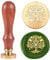 Hobbspring 1pc Tree of Life Wax Sealing Stamp Vintage Wax Seal Stamp Gift for Christmas 25mm Removable Brass Head Stamp with Wooden Handle for Envelopes Invitation Card Gift Wedding Decoration