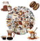 Kaffee Aufkleber Vintage Aufkleber Set, 50 Stück Schöne Aesthetic Kaffee Theme, Geeignet für Sammelalben, Laptops, Sammelalben, Tagebücher, Gitarren, Ordner, Skateboards und andere Gegenstände.