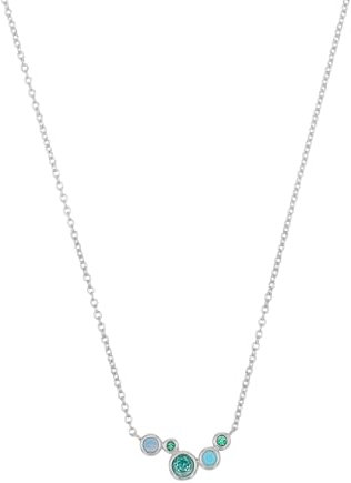 s.Oliver Kette mit Anhänger 925 Sterling Silber Damen Halsschmuck, mit Zirkonia synth., 42+3 cm, Blau, Kommt in Schmuck Geschenk Box, 2039702