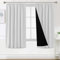 BellaHills 100% Thermovorhang Kälteschutz mit Kräuselband Gardinen Blickdicht 2er Set H175 x B140 cm Verdunklungsgardine Vorhänge Wohnzimmer Blackout Curtains, Vorhänge Kurz, Grau-weiß