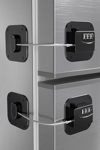 2 Pack Refrigerator Lock, Upgraded Child Safety Fridge Lock for Refrigerator, Cabinets and Drawers, Easy Install No Keys Needed