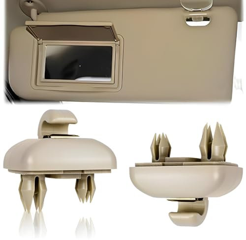 DWFEYOI Parasol Reemplazo Clip, 2 Clips Soporte de Gancho para Parasol Auto de Repuesto, Clip para Visera de Coche Compatible con A1 A3 A4 A5 Q3 Q5 (8E0 857 562) A7 B6 B7 B8 S4 S5(Beige)