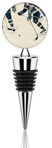 Weinflaschenverschluss, Eishockey-Muster, wiederverwendbar, Champagnerverschluss, Weinkorken, Rotwein, Prosecco, Bierverschluss, niedlich, lustiges Weingeschenk für Männer und Frauen