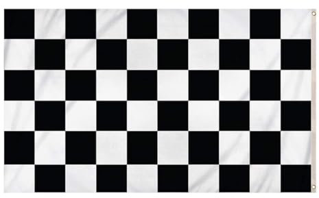 Drapeaux de course noirs et blancs à damiers avec œillets métalliques pour événements sportifs 150 x 90 cm