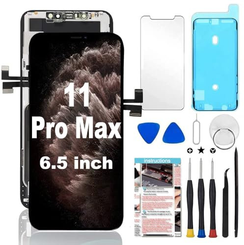 TSIOFO Écran pour iPhone 11 Pro Max 6,5,pour iPhone 11 Pro Max LCD Display Écran Tactile Digitizer Assembly avec Kit De Réparation Complet + Protecteur D'écran