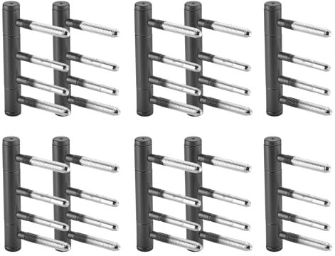 SOTECH 5 Paar Türbänder OLAV 3-teilig mit 4 Gewindebolzen, Stift, Schraubbolzen (Ø 15 mm, Stahl, schwarz pulverbeschichtet, DIN-konform, Nylon-Gleitlager, bis 60 kg Tragkraft) Türband zum Einbohren