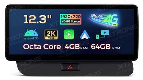 AUTORADIO CAR TABLET GPS per Audi Q5 Android 13 WiFi XTRONS QLA22UHA12Q5L 12.3 Carplay Auto 4G
