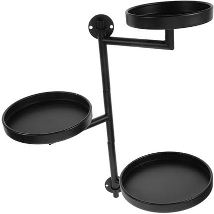 iplusmile Supporto per Piante da Ripiani Rotanti Mensole per Piante da Finestra Porta del Supporto a Parete Supporto per Piante a 3 Livelli Mensola per Piante da Parete Nero Metallo