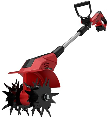 Brushless Tiller Cultivator Compatible with Milwaukee 18V Battery(Tool Only), 8.9In Tilling Width and 7.1In Depth Cordless Electric Garden Tiller, Battery Powered Rototiller for Lawn/Gardening