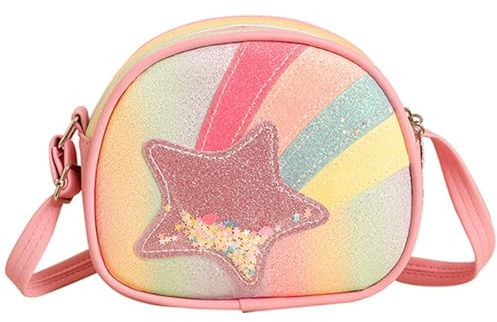 AURIVEE Kinder Umhängetasche Mädchen,Kinderhandtaschen met Verstellbarer Schultergurt in Pink, Kleine Handtaschen für Mädchen 3-10 Jahre, Geschenk für Mädchen