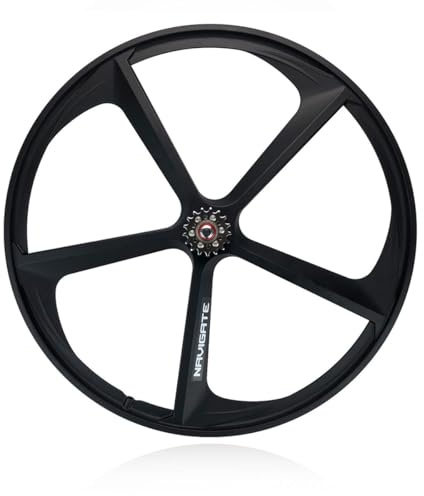 700C Laufradsatz Schwarz 5 Speichen Fixie Fahrrad-Laufradsatz Mag Fahrradrad Felgen Vorne Hinten 100/120 Mm V-Bremse for 23-28C Rennrad(Rear)