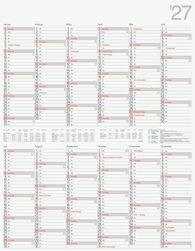 rido/idé 7033665007 Plakatkalender Mod. Vertikal 2027 700×900 mm: 1 Seite = 12 Monate