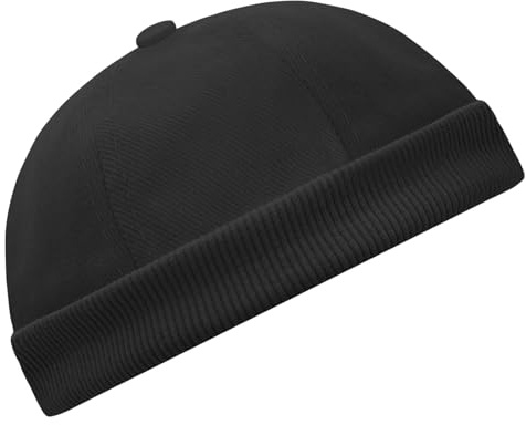 Roughtex Docker Cap Herren Baumwolle - Miki Hat ohne Schirm | verstellbar, Seemannsmütze Damen, Hafenmütze mit Strapback Verschluss, Rollrandmütze Vintage Streetwear Bikermütze Unisex