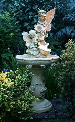 Primrose 105cm Stone Effect 4 Tier Fairy Fae Falls Cascading Outdoor Water Feature Fountain with LED Lights