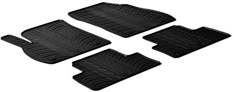 Satz Gummimatten kompatibel mit Opel Zafira C 2011- (T Profil 4-teilig + Montage-clips)