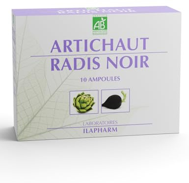 Laboratoires Ilapharm - Artichaut - Radis Noir BIO - Détox - Draineur - Plantes - Boîte de 10 Ampoules