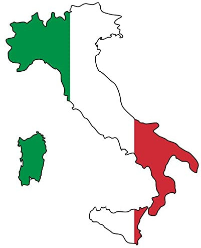 Samunshi® Italien Wandtattoo Nationalfarben Flagge Fahne - 24x30cm