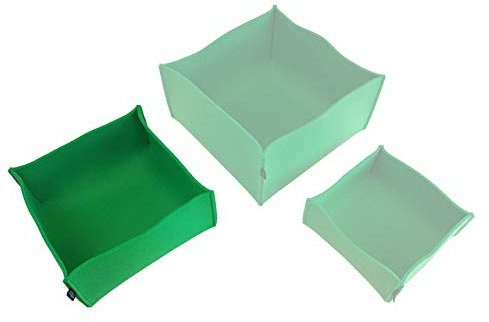 voigtdesign Filz-Körbchen 26x26x12cm (20 Farben) - Korb - Box - Aufbewahrung - Utensilienkorb - Brotkorb - Obstkorb - Regalkorb - eckig – quadratisch (133 grün)