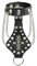 Tata Gisèle Bracelet Bague en Cuir Véritable et métal Argenté - Chaines, Cranes Tête de Mort, Croix Fleur de Lys - Rock Gothique
