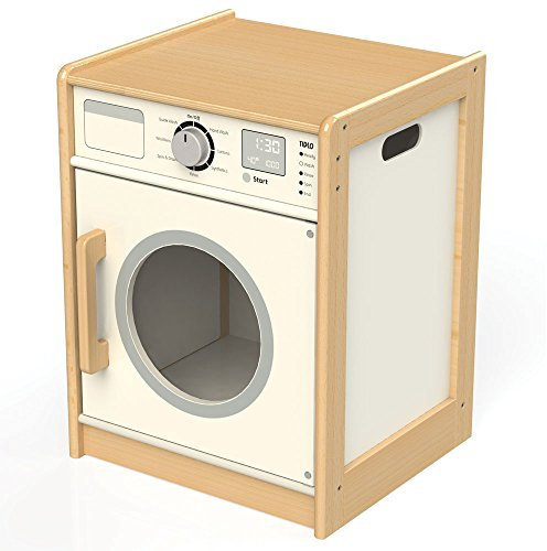 Tidlo T0302 Wooden Washing Machine Play Kitchen Accessories, Multi-Colour