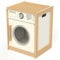 Tidlo T0302 Wooden Washing Machine Play Kitchen Accessories, Multi-Colour