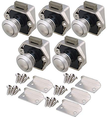 RDEXP 5PCS Keyless Locks Riegelknopfschrank für RV-Schubladenschrank Pearl Nickel