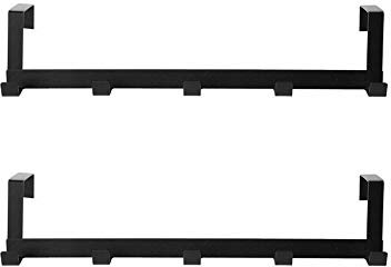 Türgarderobe Rückseite, Fellibay Türgarderobe mit 5 Haken, Türmontage, Türhaken, 2 Stück, schwarz