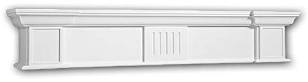 Profhome Dekorativer Kaminsims 164004 129,5 cm x 23,8 cm x 19,5 cm aus Polyurethan Hartschaum vorgrundiert