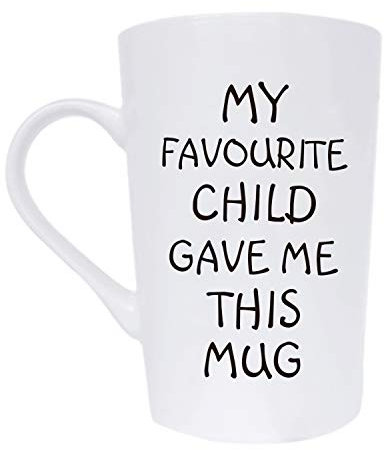 This Funny Christmas Gifts Coffee Mug, My Favourite Child Gave Me This Mug, Best Dad and Mom Gifts Father's Day and Mother's Day Present Idea from Daughter Son Kids, White 13 Oz