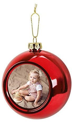 Boule de Noël Personnalisée Boule en Plastique Personnalisable avec Votre Propre Photo Image Boule de Noël 6cm Boule Incassable Suspendue pour Sapin Décoration Noël Cadeau Noël