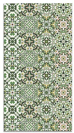 Panorama Vinylteppich - Modell Orientalische Grün Hydraulik Fliesen - 60x110 cm - Verschiedene Größen - Deko Küche, Läufer und Outdoor