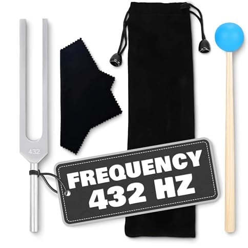 432Hz Stimmgabel Chakra Stimmgabeln Set mit Reinigungstuch und Tasche Sound Diapason Stimmgabel Musik Stimmzubehör - Chakra Stimmgabel