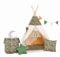 Rainbow Kids Tipi Zelt für Kinder | Baumwollsegeltuch Tippi Kinderzelt, Mehrere Muster und Farben mit und ohne Spielzubehör für Outdoor- und Indoor-Kinderspaß (Dschungel, mit Zubehör)
