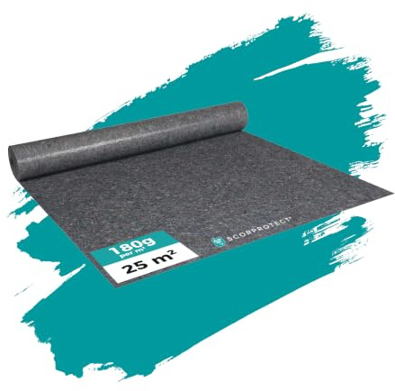 Scorprotect® Abdeckvlies Renovierungsvlies Profi grau 1 x 25 m Malerabdeckvlies mit antirutsch Folie 180 g/m²