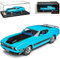IXO Ford Mustang I Coupe Mach I Blau mit Schwarz 4. Generation 1970-1973 1/43 PremiumX Modell Auto mit individiuellem Wunschkennzeichen