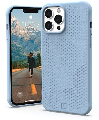 Urban Armor Gear by UAG [U] Dot Case kompatibel mit Apple iPhone 13 Pro Max [Soft-Touch Silikon, Texturiertes Design, Wireless Charging kompatibel, 2,4m Fallschutz] Cerulean 11316V315858