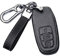 ontto PU Leder Autoschlüssel Hülle Passt für Audi A1 A3 A4 A5 A6 A7 A8 Quattro Q3 Q5 Q7 2009-2015 Zubehör Keyless go Fernbedienung Cover Schlüsselanhänger Schutzhülle Schlüsselcover-Schwarz A
