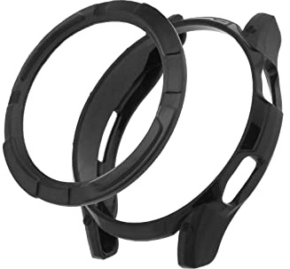 ECSiNG Schutzhülle für Uhrenrahmen mit Lünettenring Schlaufe Selbstklebende Hülle Kompatibel mit Galaxy Watch 4 Classic 46 mm Schwarz Smartwatch TPU-Schutzhülle
