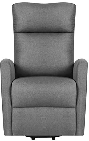 Gecheer Massagesessel mit Aufstehhilfe & Heizung TV Sessel Fernsehsessel Relaxsessel Ruhesessel Aufstehsessel Liegesessel Hellgrau Stoff