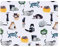 Maxwell & Williams GI0322 Tisch-Set 4-TLG eckig MDF, 34 x 26,5 cm – Serie Feline Friends, Katzen-Motiv bunt, Geschenkbox