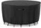 GARPROVM Outdoor Table Covers Waterproof, Round Garden Table Cover Oxford Fabric with Handle Buckle Drawstring, Garden Furniture Cover Round Windproof & Anti-UV (Ø230x100cm, Black)