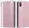 LOLFZ Case for iPhone X iPhone XS, Leather Flip Wallet Case Card Slots Kickstand Wrist Strap Protective Magnetic Phone Case Cover for Apple iPhone X/iPhone XS - Rose Gold
