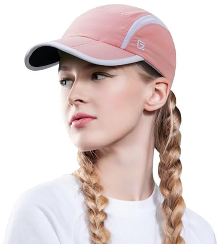 GADIEMKENSD Foldable Tech Running Hat for Women Cooling Ponytail Hats Light Quick Dry Baseball Caps Ultra-Thin Unstructured Gorras para Mujer Fitted for Beach Tennis Travel Hiking Golf Pink