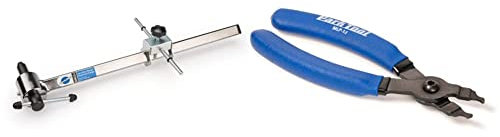 Park Tool DAG-2.2 Derailleur Hanger Alignment Gauge Tool,Blue & MLP-1.2 Master Link Pliers Tool, Blue